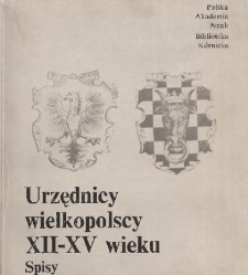 Urzędnicy wielkopolscy XII-XV wieku - Spis